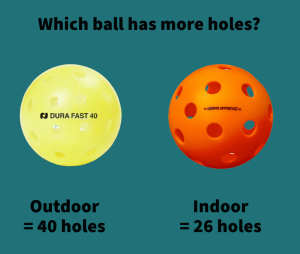Pickleball sử dụng 2 loại bóng khác nhau